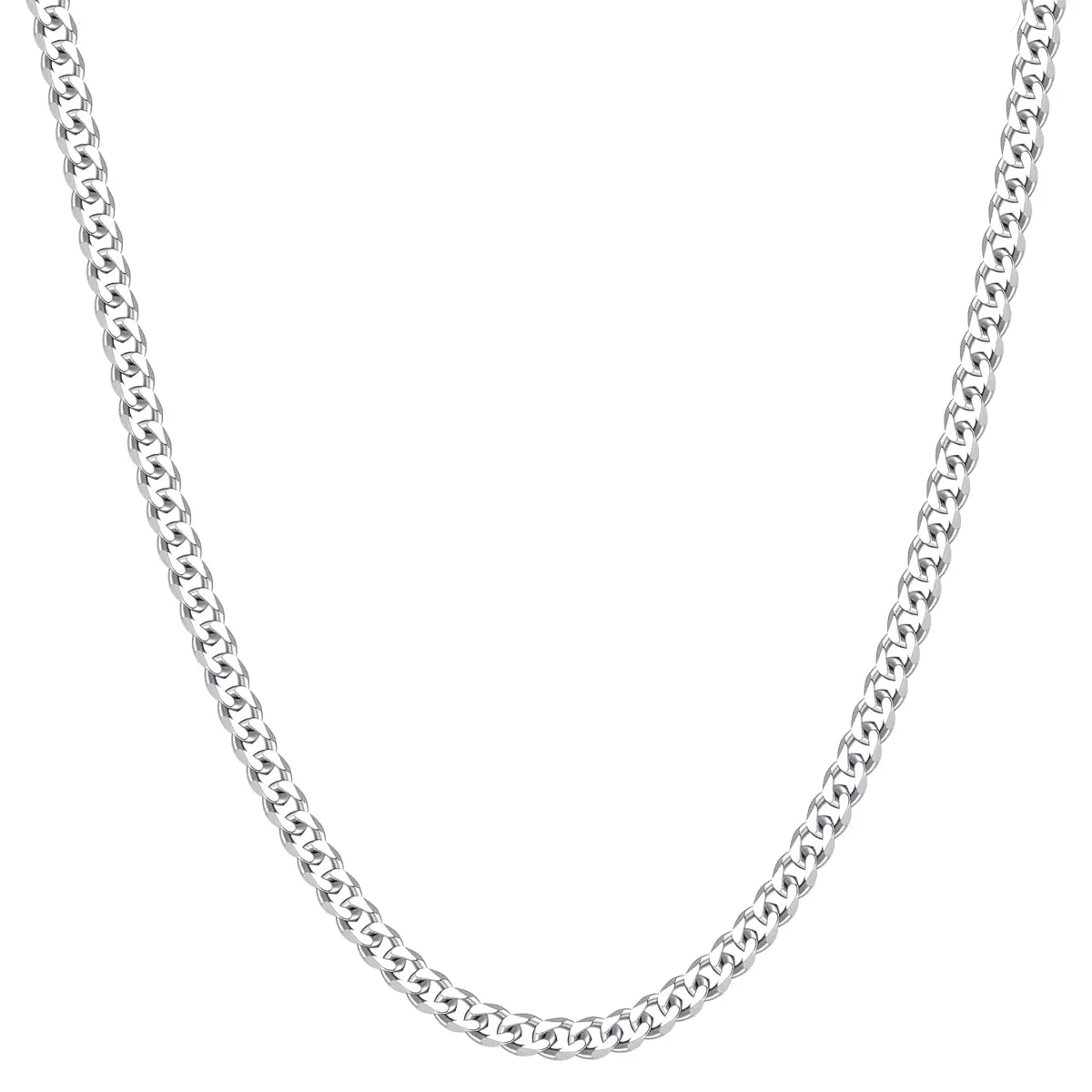 5mm steel color men's Cuban chain for men and women, stainless steel chain necklace 18-26 inches 5mm steel color men's Cuban chain for men and women, stainless steel chain necklace 18-26 inches