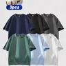Unisex 3PCS Cotton Shortleeve Round Neck T-Shirts Set - Soft Loose Fit Navy, Gray, Black Menswear Clothing for Casual Daily Wear Crewneck Streetwear