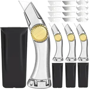 SUNDAY MIRTH 4PCS Fixed Blade Roofing Utility Knife Set, Heavy Duty Roofer Knife with 3 Blade Types, Carpet Cutter for Drywall, Vinyl, Metal Roofing Tools for Indoor Outdoor Use