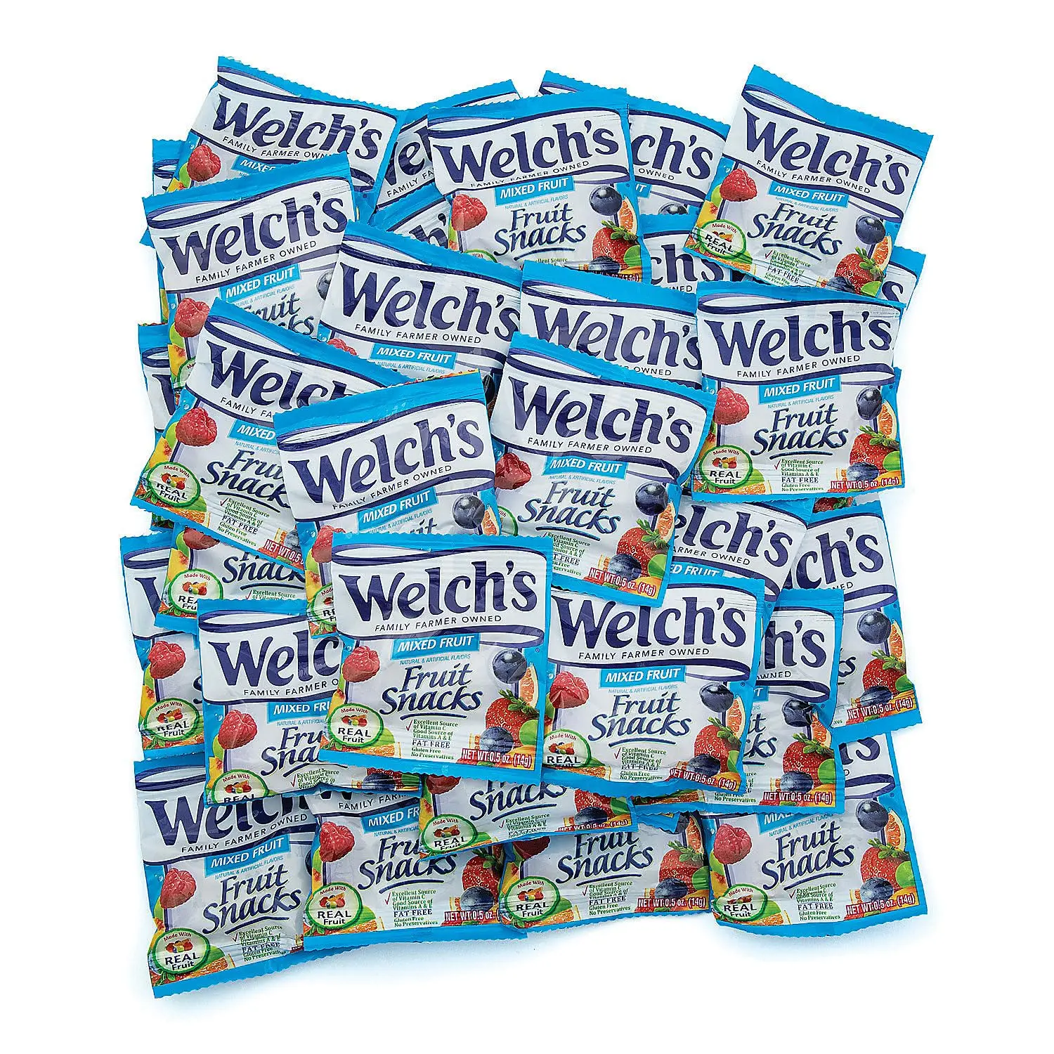 Welch's Gelatin-Free Colorful Jelly & Chewy Mixed Fruit Snacks with Raspberry - 250-Piece Bulk Box, Individually Wrapped Party Snacks, School Lunchbox Staple, Office Treat (Made with Fruit Purees)