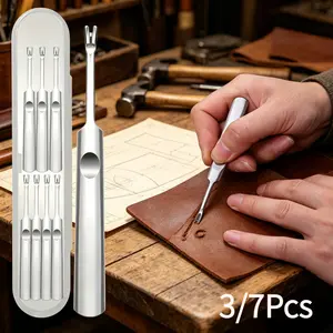 3/7 Pcs Leather Craft Tools Set, Stitching U-Groover & Edge Beveler Leather Working Tools, Perfect for Leather Craft Enthusiasts