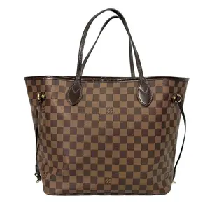 Pre-owned canvas and leather Tote Bags Louis Vuitton Neverfull MM Medium Tote Bag in Damier Ebene Canvas