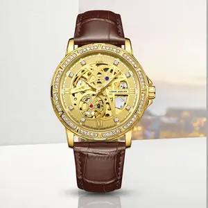 Luxury Swiss Automatic Watch: 44mm Golden-Toned Exterior | Exuding Grandeur, Elegance & Prestige | 30M Water-Resistant & Triple-Shield Durability | Commanding Presence for Boardrooms, Adventures & Galas | The Distinguished Gift for Husband, Father, Friend