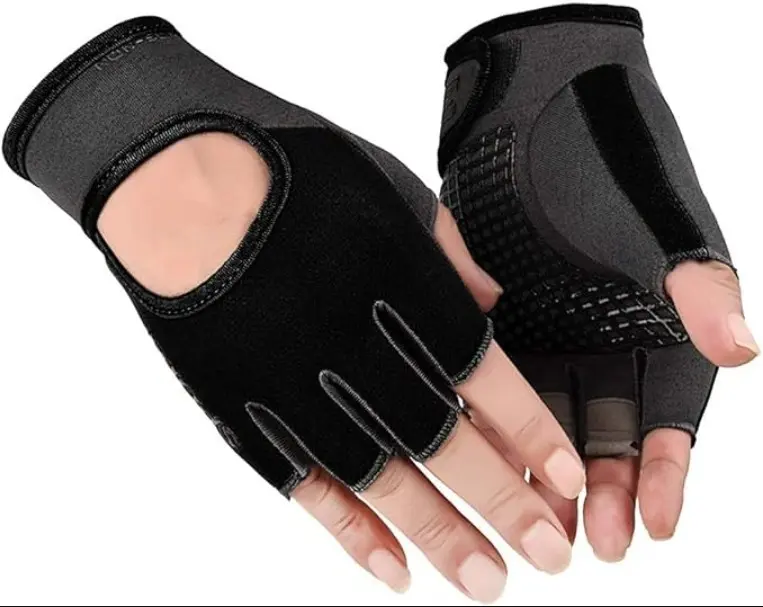 Fingerless Workout Gloves for Men and Women, Breathable Lightweight Gym Gloves with Non-Slip Palms for Weightlifting, Cycling and Fitness