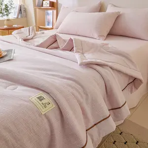 Breathable Hemp-Like Summer Cooling Blanket, Lightweight Air Conditioning Cover, Ideal for Hot Sleepers and Sweaty People