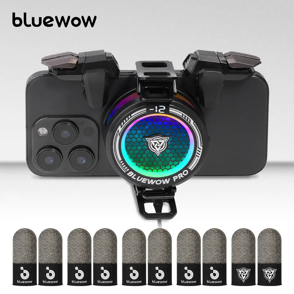 BlueWow Magnetic & Clip-On Cellphone Cooling Fan - RGB Lights Semiconductor TEC Mobile Cooler, 3-Speed Smart Cooling with Stealth Frost Polar Modes, USB-Powered Compact Hands-Free Portable Clip-In Adjustable Phone Accessories for iPhone Samsung Gamers