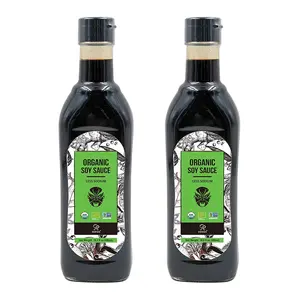 Soeos Soy Sauce Low Sodium, 16.2oz (480ml) 2 Pack, USDA Organic Soy Sauce, Premium Quality Dark Soy Sauce, Pure Ingredients, Marinade for Meat & Vegetables Flavor Salt