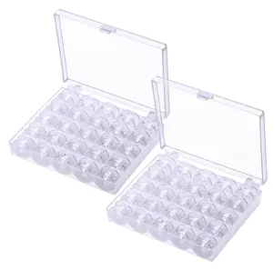 50 Pcs bobbins for Sewing Machine- Eoehro, Sa156 Bobbins, Bobbins Class 15, Sewing Accessories, Plastic Bobbin with Case(2 box)