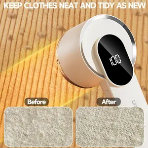 Fabric Shaver, Electric Sweater Shaver with Stainless Steel Blades, Digital LED Display, USB Rechargeable, Lint Remover for Clothes, Couch, Furniture, Fuzz, Lint Ball, Pillings USBC rechargeable type C, upholstery furniture, remover pilling household find