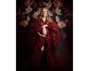 Maternity Dress for Photo Shoot, Tulle Maternity Gown, Baby Shower Photoshoot Dress, Boho Maternity Gown, Wedding Guest Dress, Gift for Her