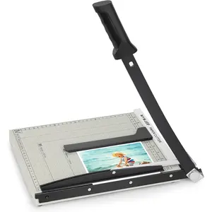 12 Inch Heavy Duty Guillotine Paper Cutter Slider Trimmer with Magnetic Guide Safety Lock 8 Sheet Capacity for Cardstock Crafts Office & Home Use