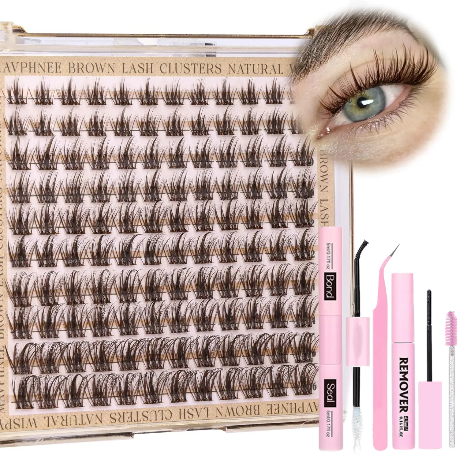 120 Lash Clusters, Natural Wispy Eyelashes, Mixed Lengths 8-16mm, D Curl, Fluffy, Volume Cluster Lashes, Fashion Eyelashes, Cosmetic False Lashes, Transparent Band, DIY False Eyelashes, Eyelash Cluster Set, DIY Eyelash Extensions