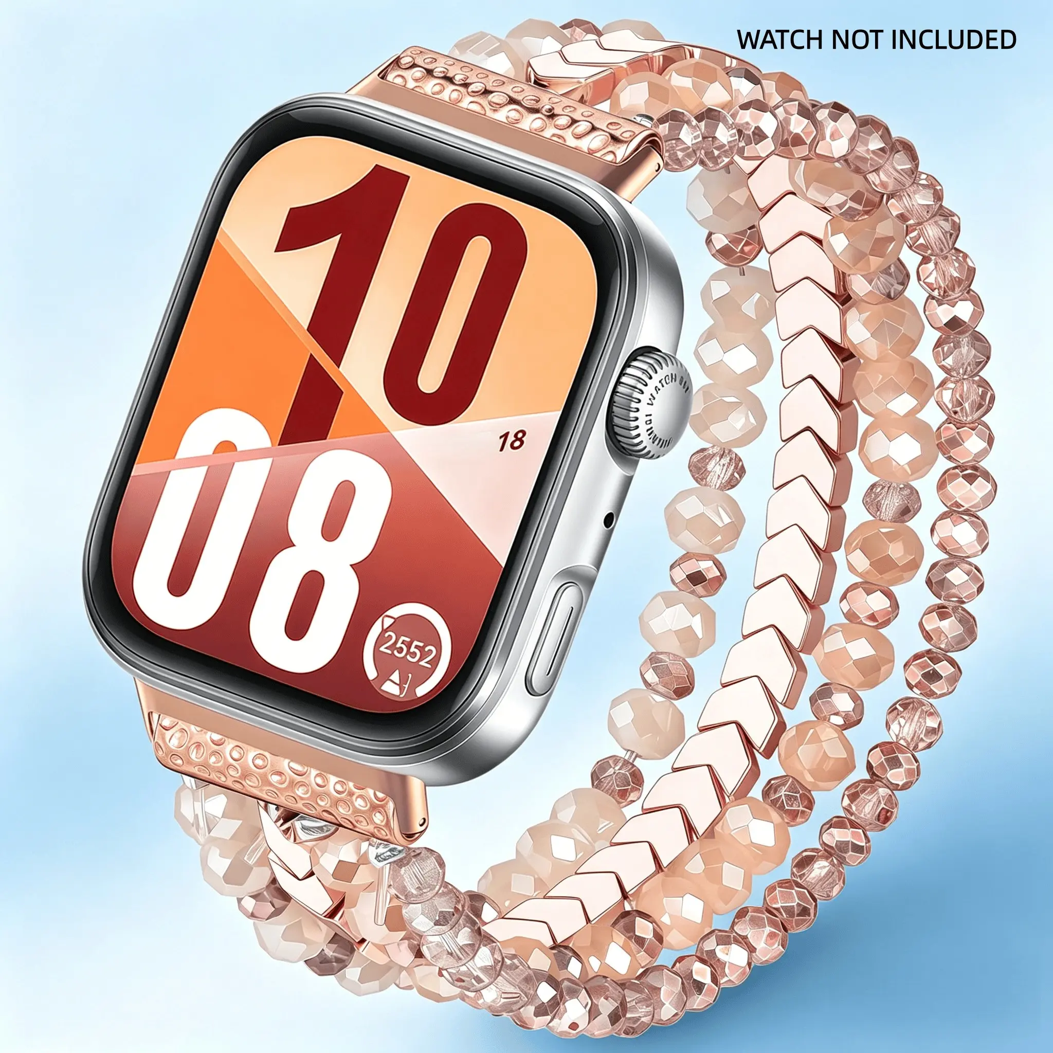 Bead Fashion Strap Suitable for Huawei Watch Fit 4/Fit4 Pro/Fit 3 Strap Elastic Bead Replacement Strap, Perfectly Compatible with Huawei Watch Fit 4 Pro/Fit 4/Fit 3 Strap, Elastic Strap, Women's Strap, Smartwatch Strap, Smart Watch Accessories