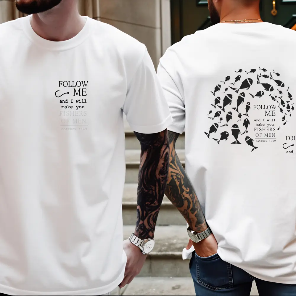 Fishers of Men Shirt Shirt, Christian Outdoors Shirt, Bible Verse Matthew 4:19 Shirt, Jesus Fishing Faith Shirt, Religious Father's Day Shirt