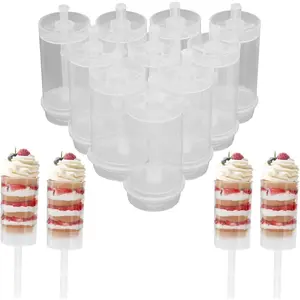 10 Pack Cake Push Pop Containers With Lids, Push Up Pops for Cupcake Confetti Homemade Ice Cream and Other Desserts