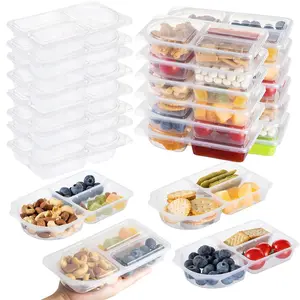 Reusable Snack Containers with Lids: Snack Containers 40Pcs - Snackle Box Container Portion Control - SnackPack Containers - Double Compartment Snack Containersfor On the Go - Travel Essentials