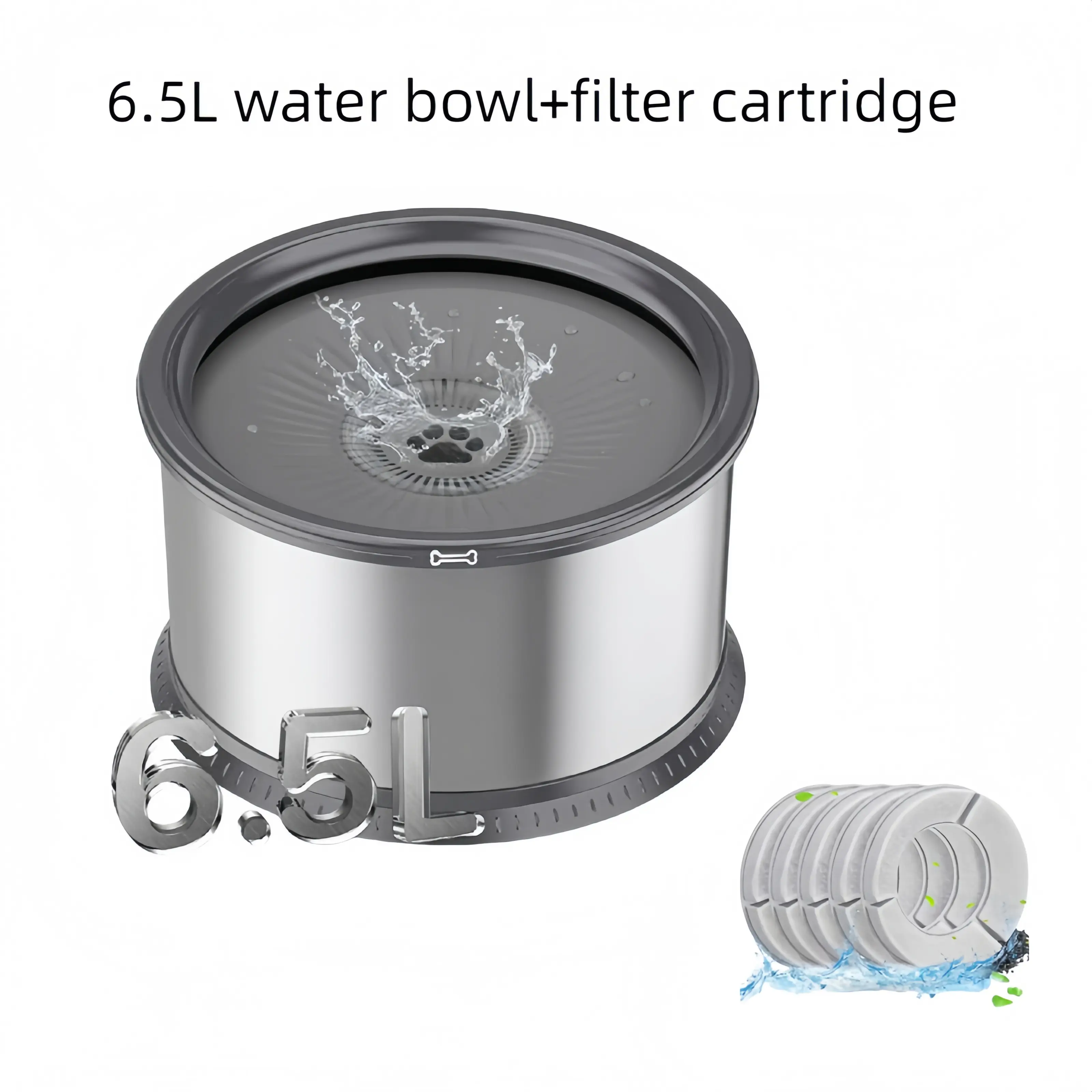 6.5L water bowl+filter cartridge