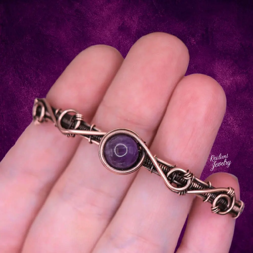 Wire Wrapped Crystal Bracelet - Custom Made with Unique Design and Handcrafted Quality