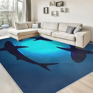 A deep sea animal style, machine washable and fade resistant, soft and durable, suitable for holiday and any space area, including hotel, office, sofa, bedside, kitchen, laundry room, hallway, porch, doorway, stairway, etc., Living Room Rug
