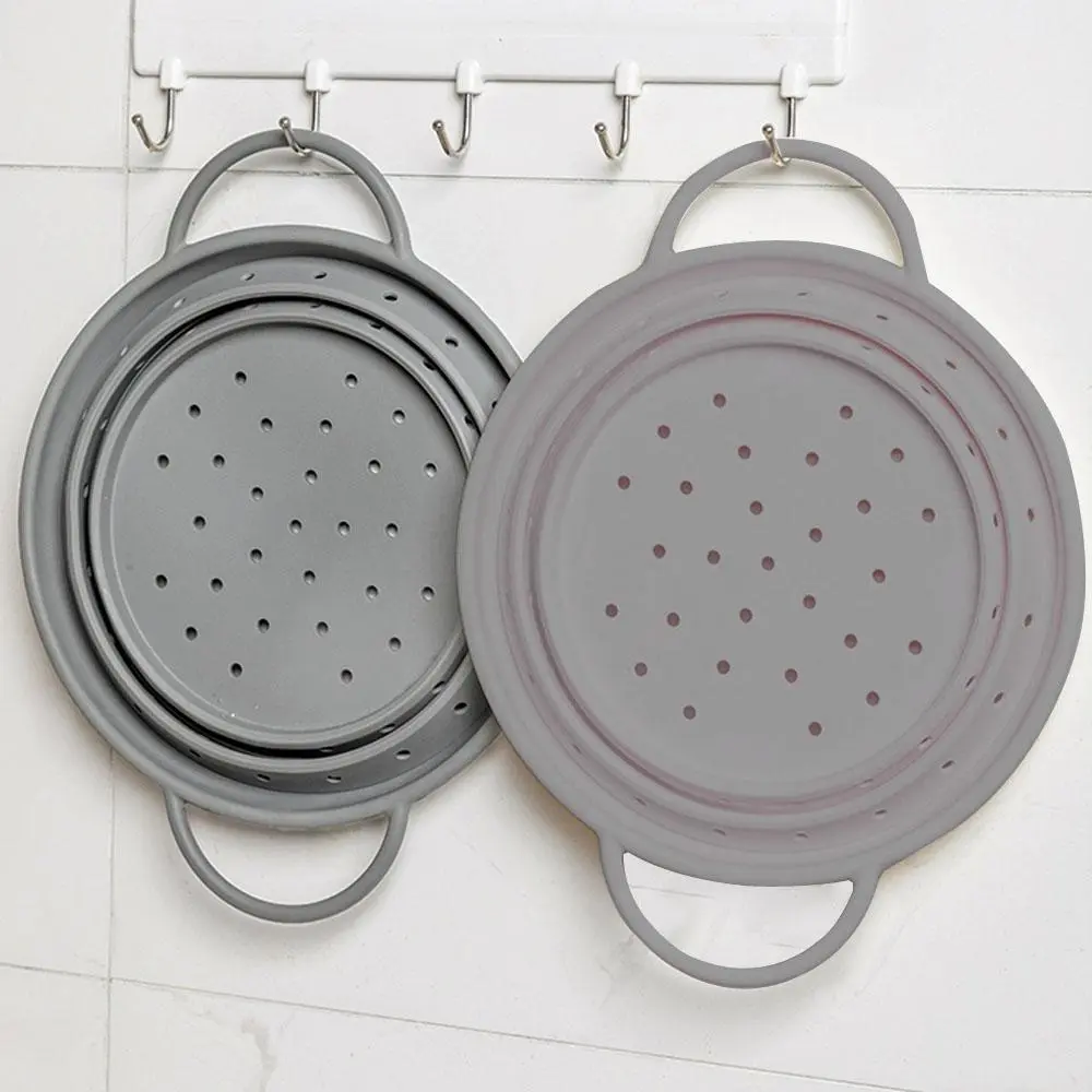 Foldable Silicone Drain Basket, Kitchen Cabinet Storage Rack, Fruit & Vegetable Washing Basket, Kitchen Utensils & Gadgets, Silicone Colander, Collapsible Strainers For Kitchen