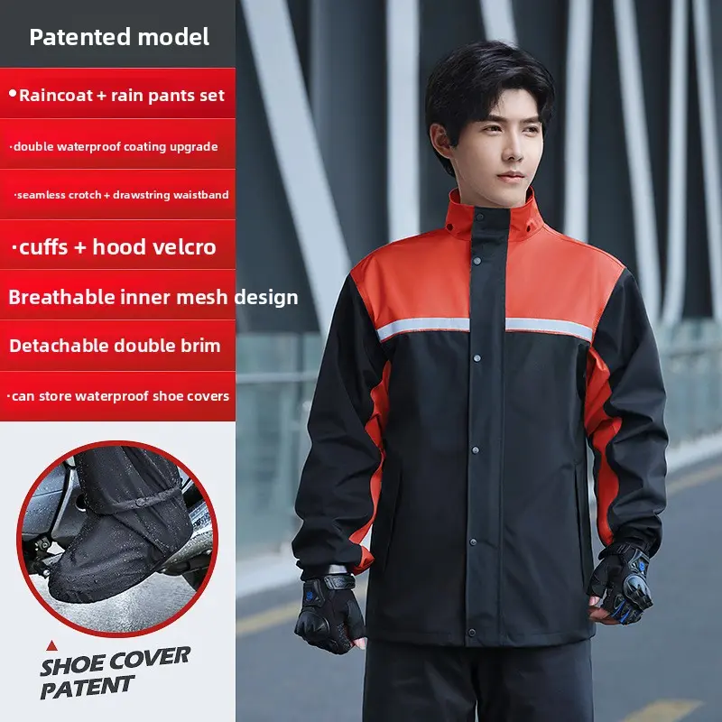 Black with red accents - with shoe covers