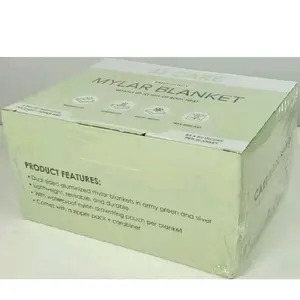 JJ Care MYLAR Blanket Box of 6, 63 x 82" Emergency Blanket with Water Resistant, Durable, and Easy-to-Open Features