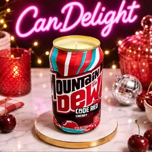 Code Red Cherry Citrus Scented Candle | Repurposed Soda Can | Hand Poured Soy Candle | CanDelight