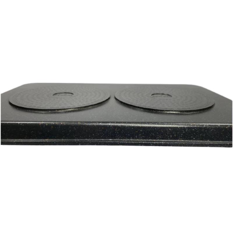 Neware double Griddle Marble coated COMAL with HANDLES for all types of stoves Aluminium Cookware Induction Nonstick Pan Handles Silicone