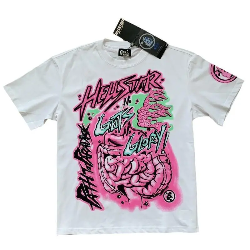 Hell Star INS same vintage printed top — men’s and women’s casual trend cotton washed short-sleeve crewneck oversized streetwear for summer Hell Star INS same vintage printed top — men’s and women’s casual trend cotton washed short-sleeve crewneck oversized streetwear for summer