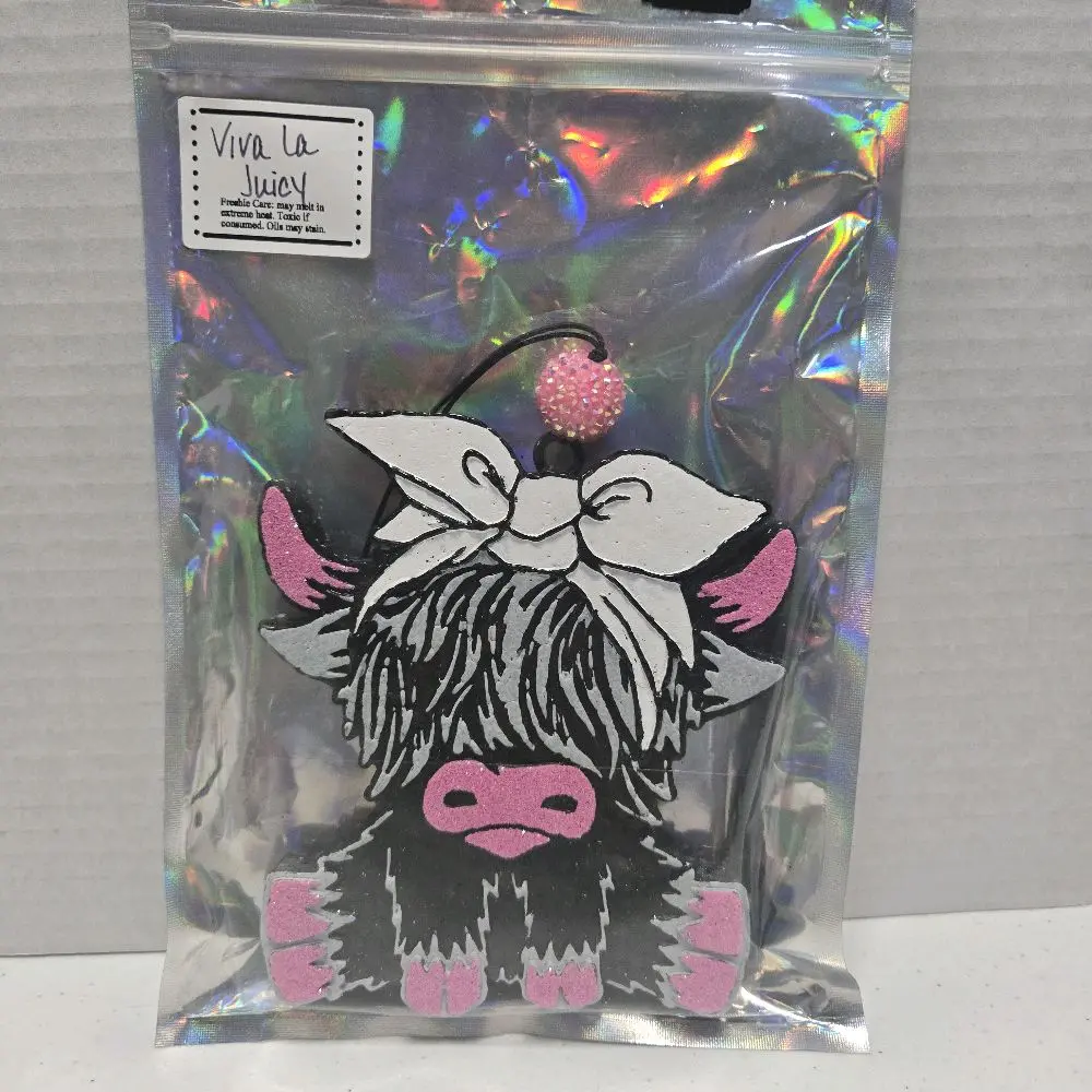 Freshies Air Freshener Cute Cow Viva La Juicy Scented Car Home Closet Office