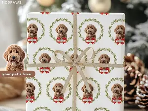 Custom Wrapping Paper Using Pet Photo Personalized Dog Christmas Wrapping Paper Cat Gift Wrapping Pet Gift Wrap Birthday Wrapping Paper