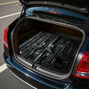 1pc gunmetal design foldable car trunk mat - for multi-functional trunk mat, durable car interior accessory for vehicle protection and decorative style, perfect car accessory, perfect gift for men and women