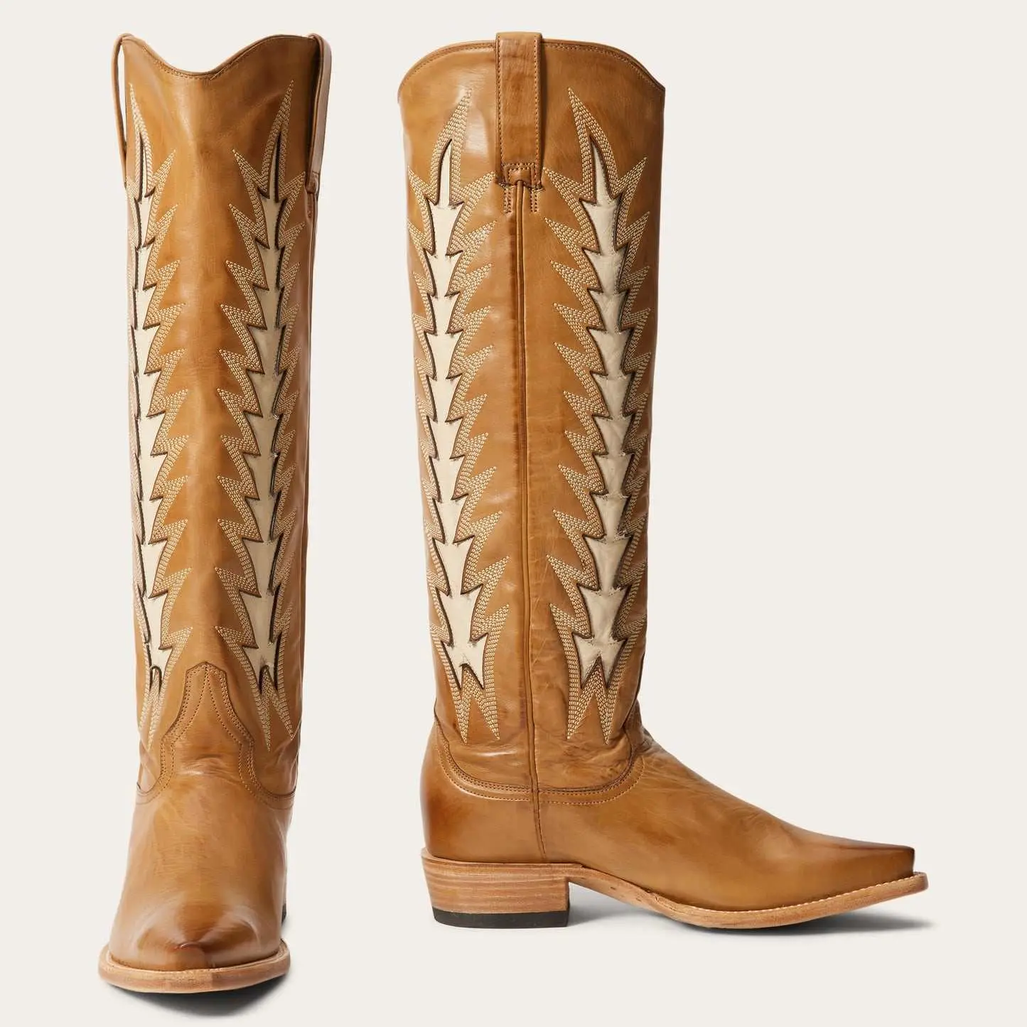 Women's Stetson Johnnie Leather Boots Handcrafted Gold