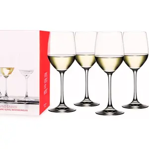 Set of 4 Vino Grande White Wine Glasses - 12oz Lead-Free European Crystal | Classic Stemmed Design, Dishwasher Safe | Premium Quality Wine Gift Set for All Occasions