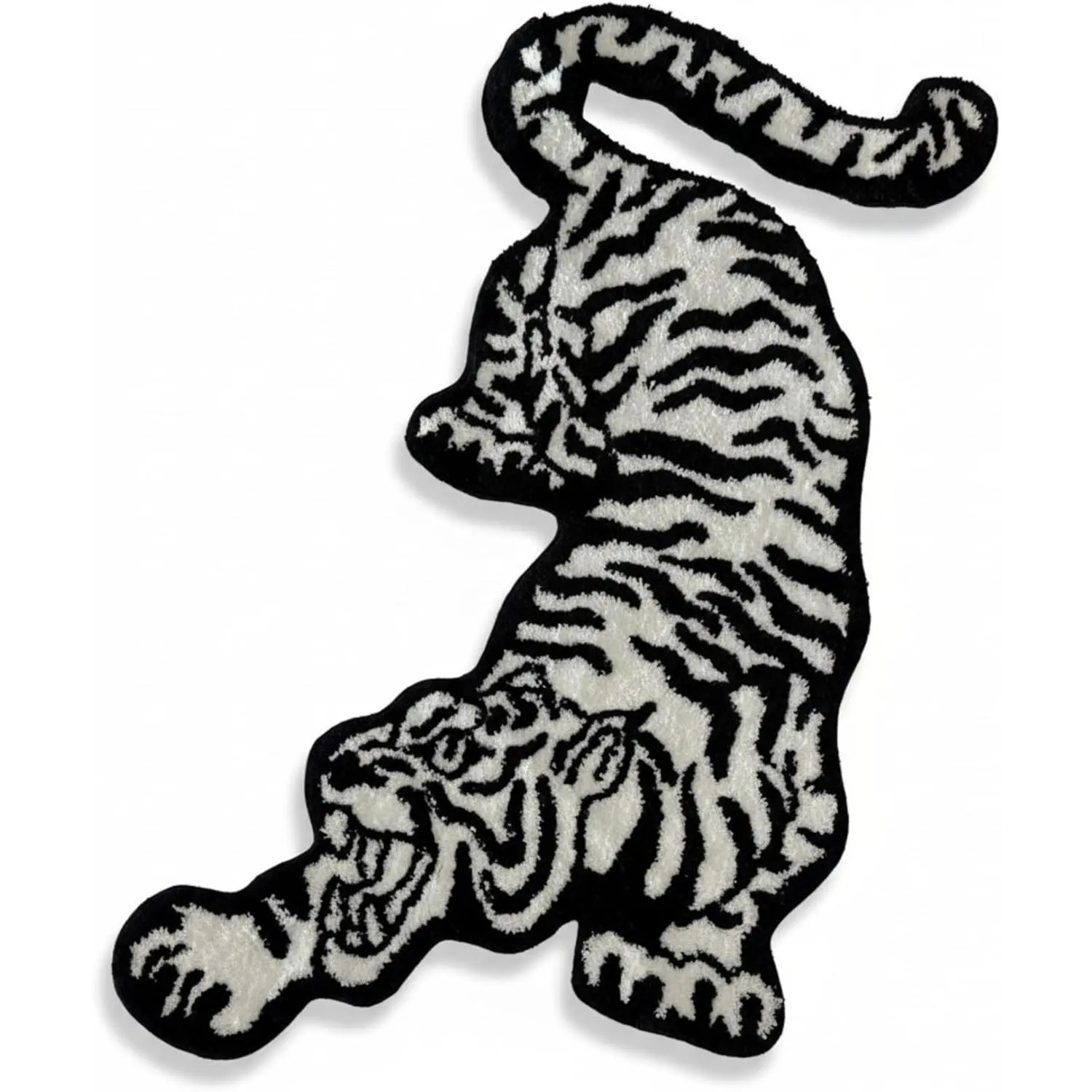 Tiger Rug (55x33in) - Tufted Rug for Living Room, Hypebeast Decor Carp Design, Soft  Area Rug for , Fun Decor Accent Mats (Black)