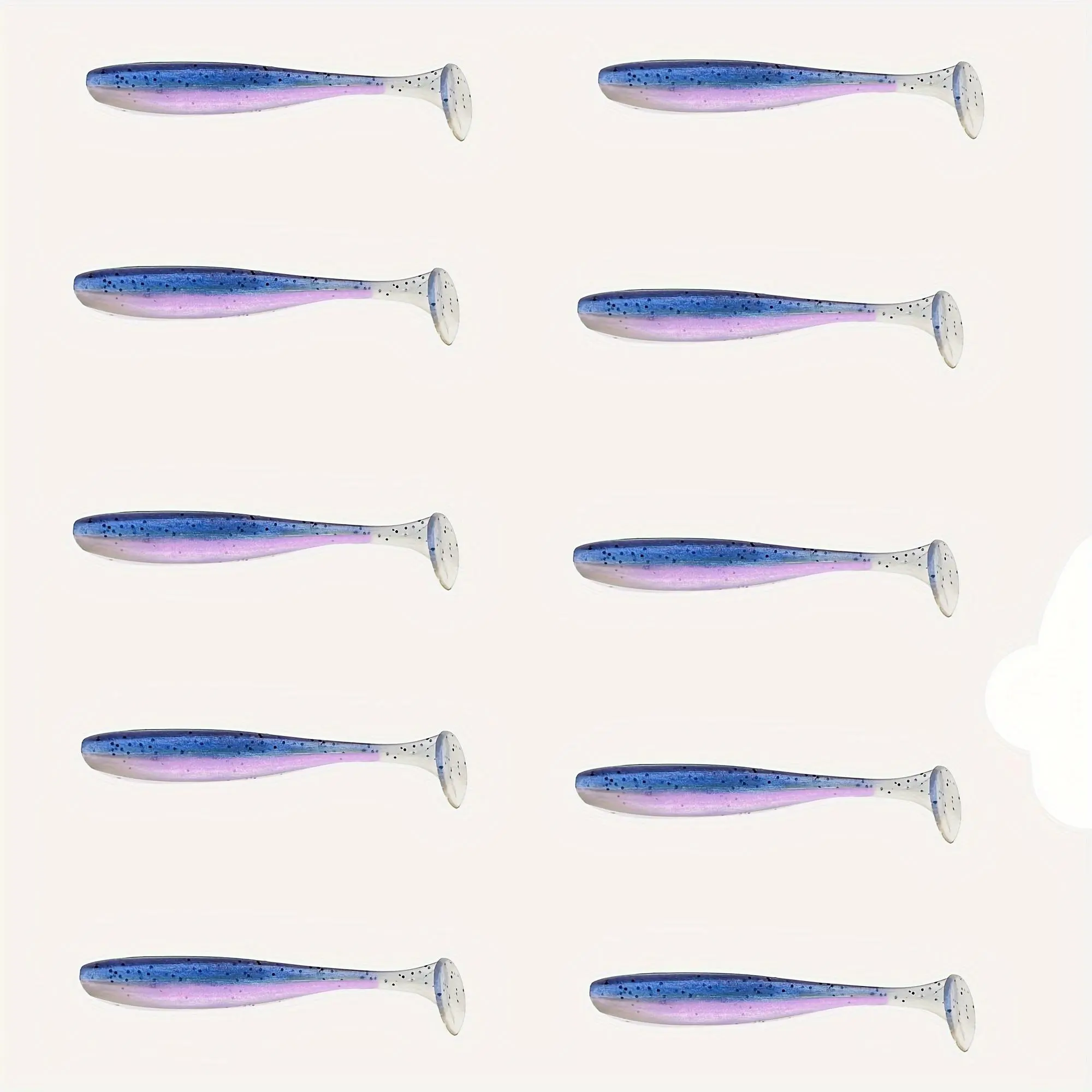 Artificial Fishing Lure, 10pcs T-tail Worm Lure, Small Artificial Bait, Jig Wobblers Bass Pike Fishing Tackle, Outdoor Fishing Accessories, Soft Lure, Soft Plastic Bass Fishing Lures, Simulation Fishing Lure, Outdoor Fishing Equipment