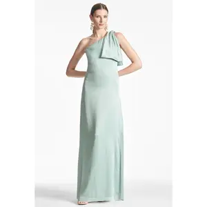 Sachin & Babi "Chelsea" One Shoulder Bow Gown