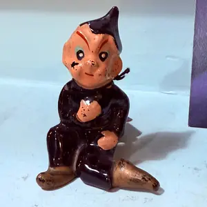 Antique Elf Figurine Wearing Black