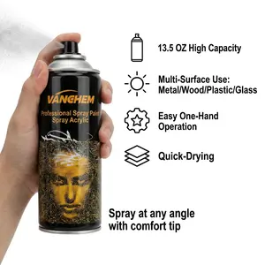 VANGHEM Pro-Grade Graffiti & Art DIY Spray Paint 13.5OZ Multi-Surface Use for Cars Furniture Waterproof UV-Resistant Finish Multiple  Black Steel Pipes Decorative
