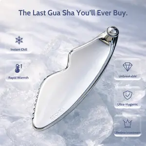 Gua Sha Facial Tool for Face and Body, Premium Metal Scraping Massage Tool for Lymphatic Drainage & Skin Rejuvenation, Stainless Steel Guasha Tool for Puffiness Relief, Facial Contouring & Relaxation, Amazon's Choice