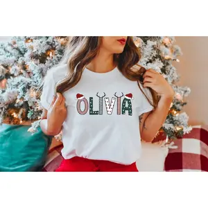 Custom Name Christmas Shirt: Family Crew Matching Tees,,Personalized Christmas Family Shirt, Custom Family Christmas Shirt, Name Shirt