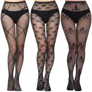 Buauty Lace Patterned Fishnet Tights for Women Black Fishnets Leggings Lace Tights