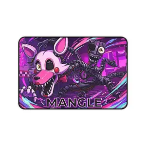 Mangle FNAF Mousepad  - Five Nights at Freddy's Fan Art - Pink & White Animatronic Mouse Pad - Gamer Gift - XL Gaming Surfac