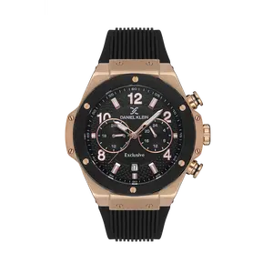 Daniel Klein Men's Rose Gold/Black Rubber Watch