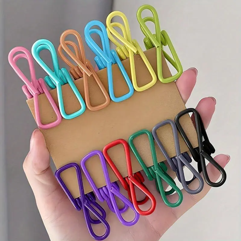 Stainless Steel Portable 10pcs Sealing Clip - Moisture-Proof and Fresh Food Clip for Organizing and Storage - Random Color Delivery Fridge Clip Organizer