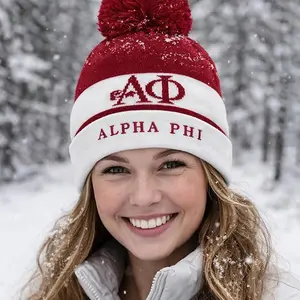 Alpha Phi Sorority Winter Beanie with Pom Pom *Officially Licensed*