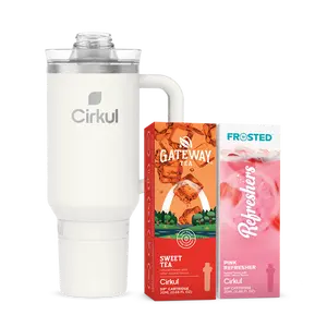 Cirkul® 40oz. Pearl Tumbler & Sip® Cartridges Starter Set: Sweet Tea (Gateway Tea®) & Pink Refresher (Frosted®)