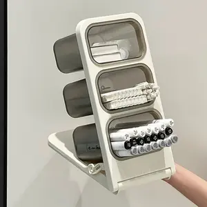 Desktop Incline Pen Holder Storage Box, Large Capacity Student Office Marker Pen Stand, Multi-Layer Desk Organizer Tidy High Aesthetic