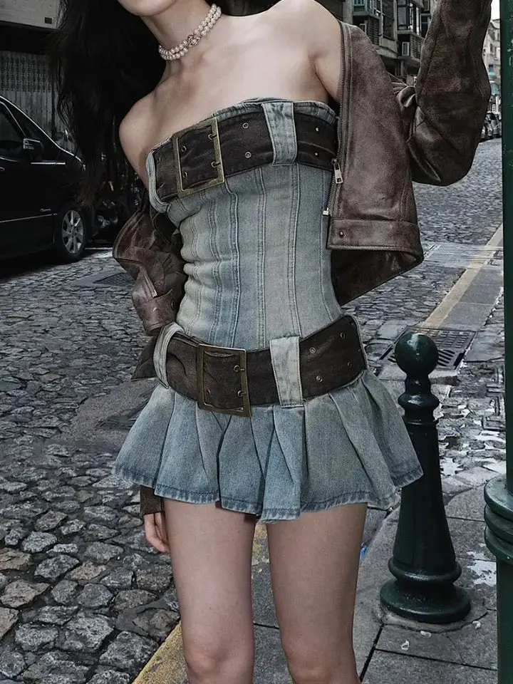 denim belt dress kpop - TikTok Shop denim belt dress kpop - TikTok Shop