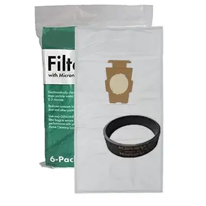 6 Casa Vacuums Replacement Style 204814 HEPA Bags + 1 Belt Compatible with Kirby Avalir Sentria Generation Ultimate Upright Vacuum Cleaners